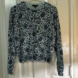 Ann Taylor Floral Blue Cardigan (work or casual)